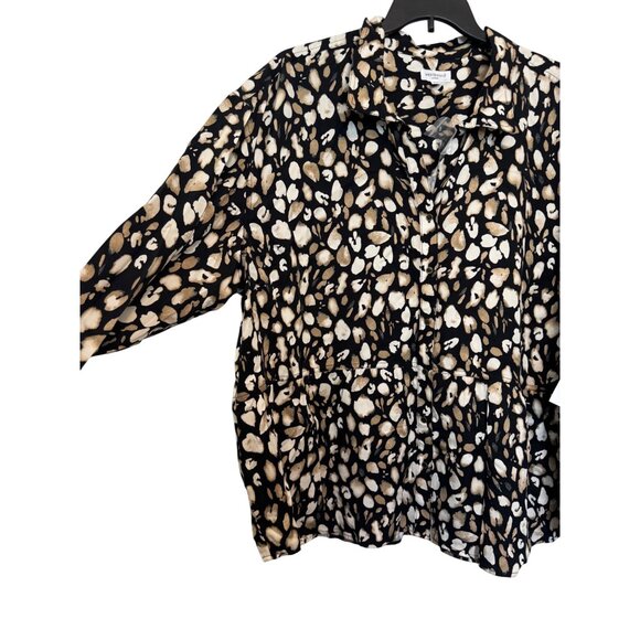 Westbound Button-Up Shirt Women 3X Black Animal Print TENCEL - Picture 6 of 8